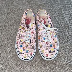 Vans x Peanuts Collab Pink Cartoon Print Shoes